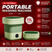 11L Portable Folding Washing Machine Mini Spin Dryer Travel