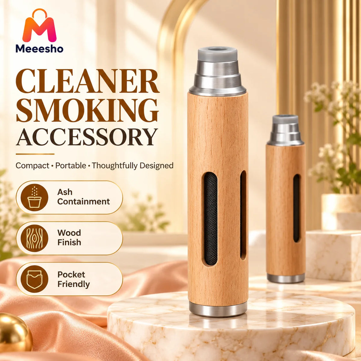 Cleaner Smoking Accessory with Premium Wood Finish
