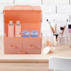Modern Dustproof Cosmetic Organizer Makeup Storage Holder With Drawers And Handle