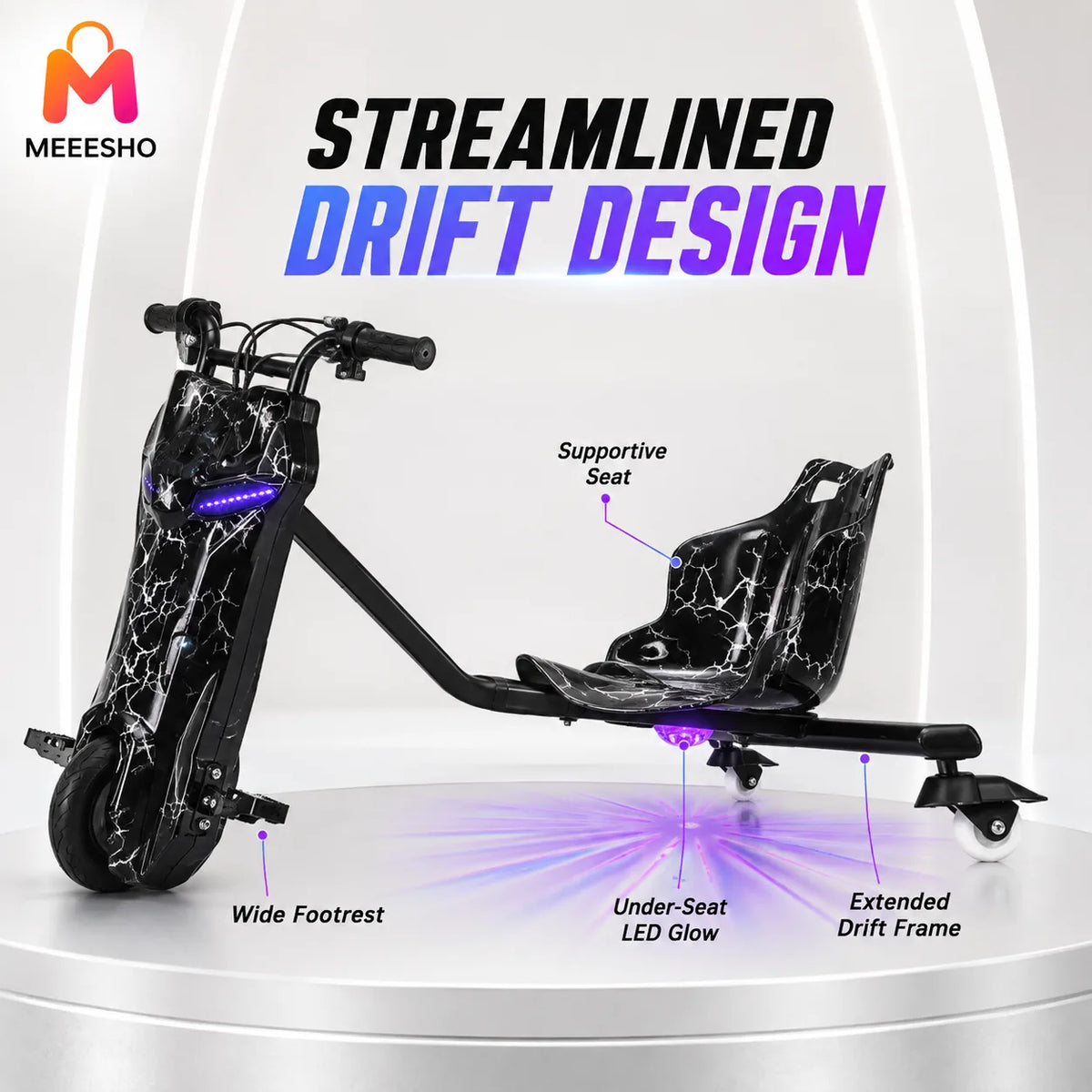 Durable Electric Drift Trike With Three Wheels For Outdoor Fun