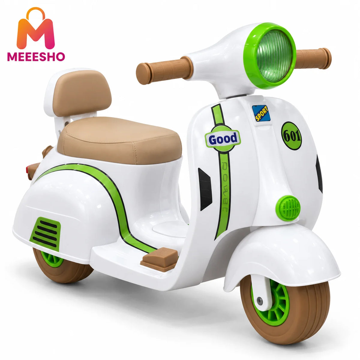 Kids Electric Ride-On Scooter With Seat, Backrest And Foot Pedal