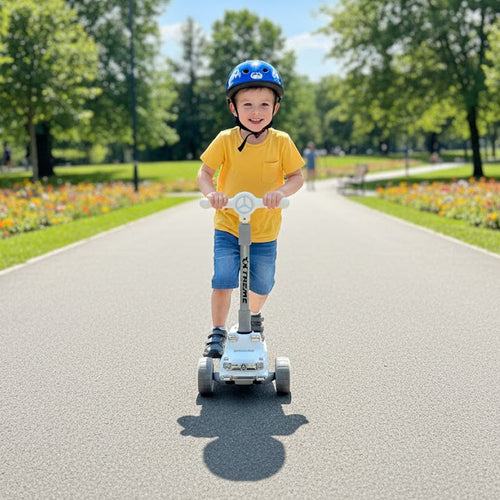 Adjustable Mannual Kids Three Wheel Kick Scooter Lean To Steer Balance Ride