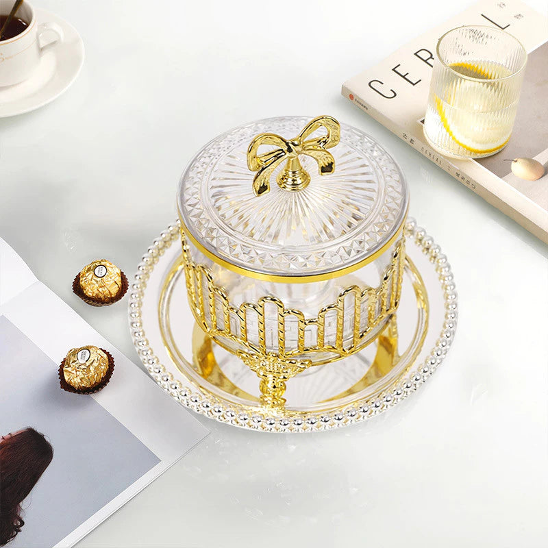 European Retro Gold Plated Candy Nut Luxury Storage Decorative Jar