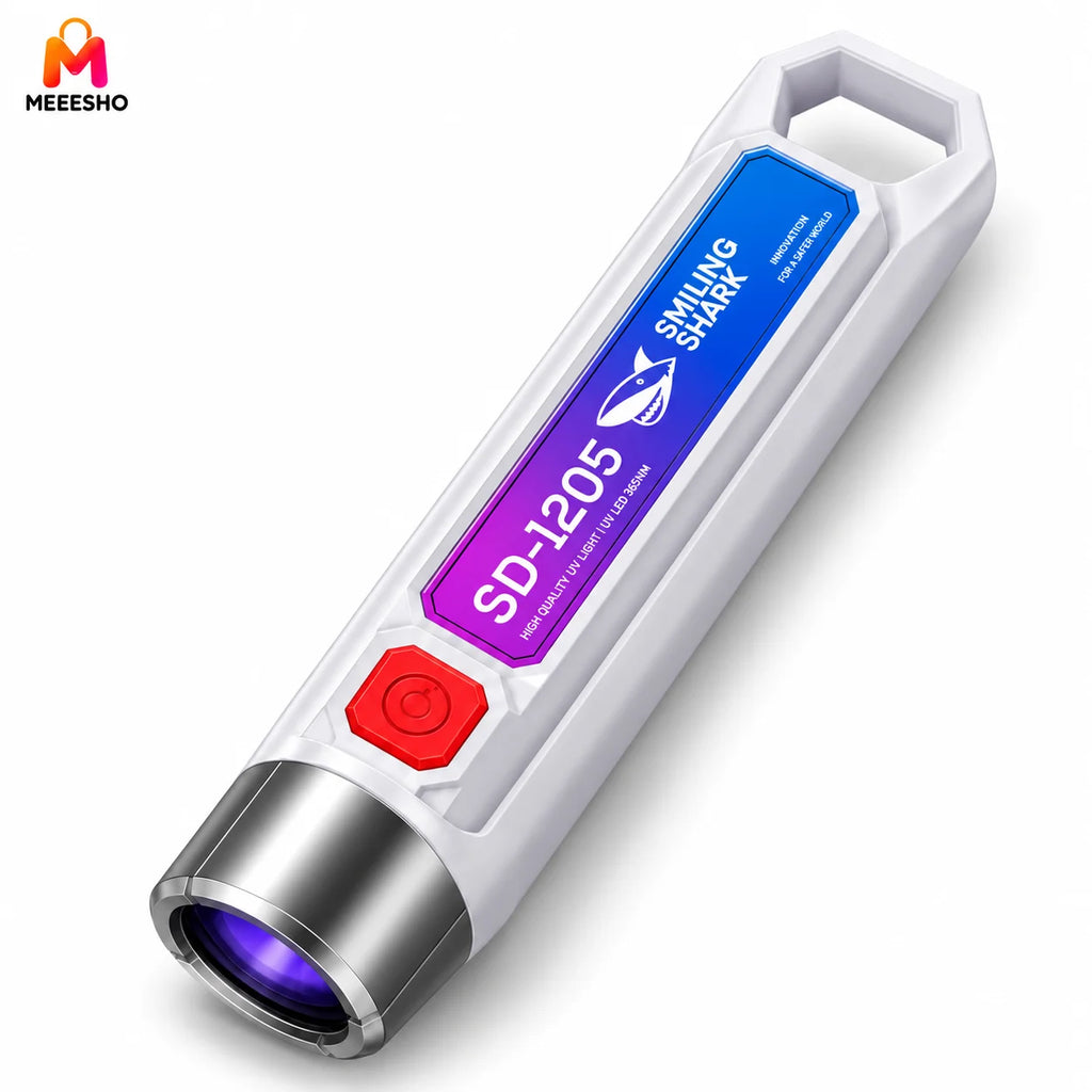 SMILING SHARK SD1205 365nm Rechargeable UV Currency Detector Flashlight Torch