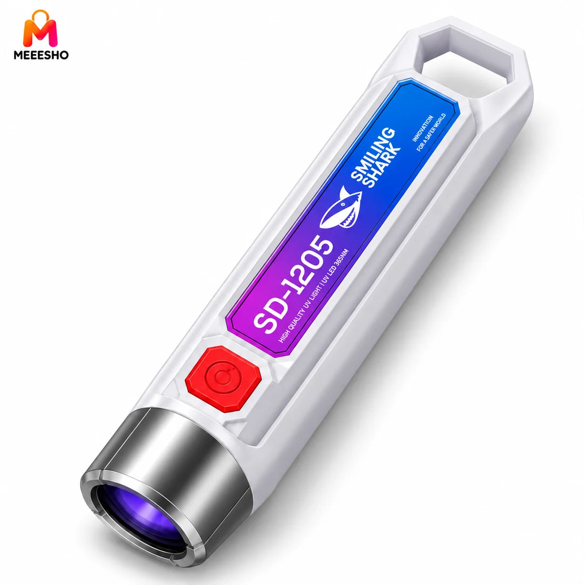 SMILING SHARK SD1205 365nm Rechargeable UV Currency Detector Flashlight Torch