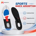 Orthopedic Arch Support Insoles With Silicone Shock Absorbing Running Cushion