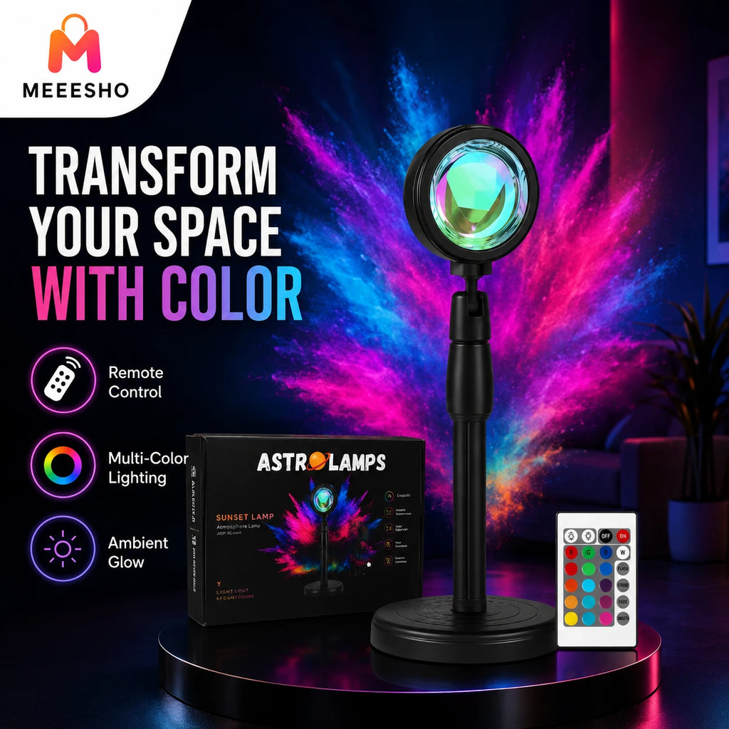 Rotatable USB Rainbow Projection Lamp Creates Dreamy Sunset Room Ambience