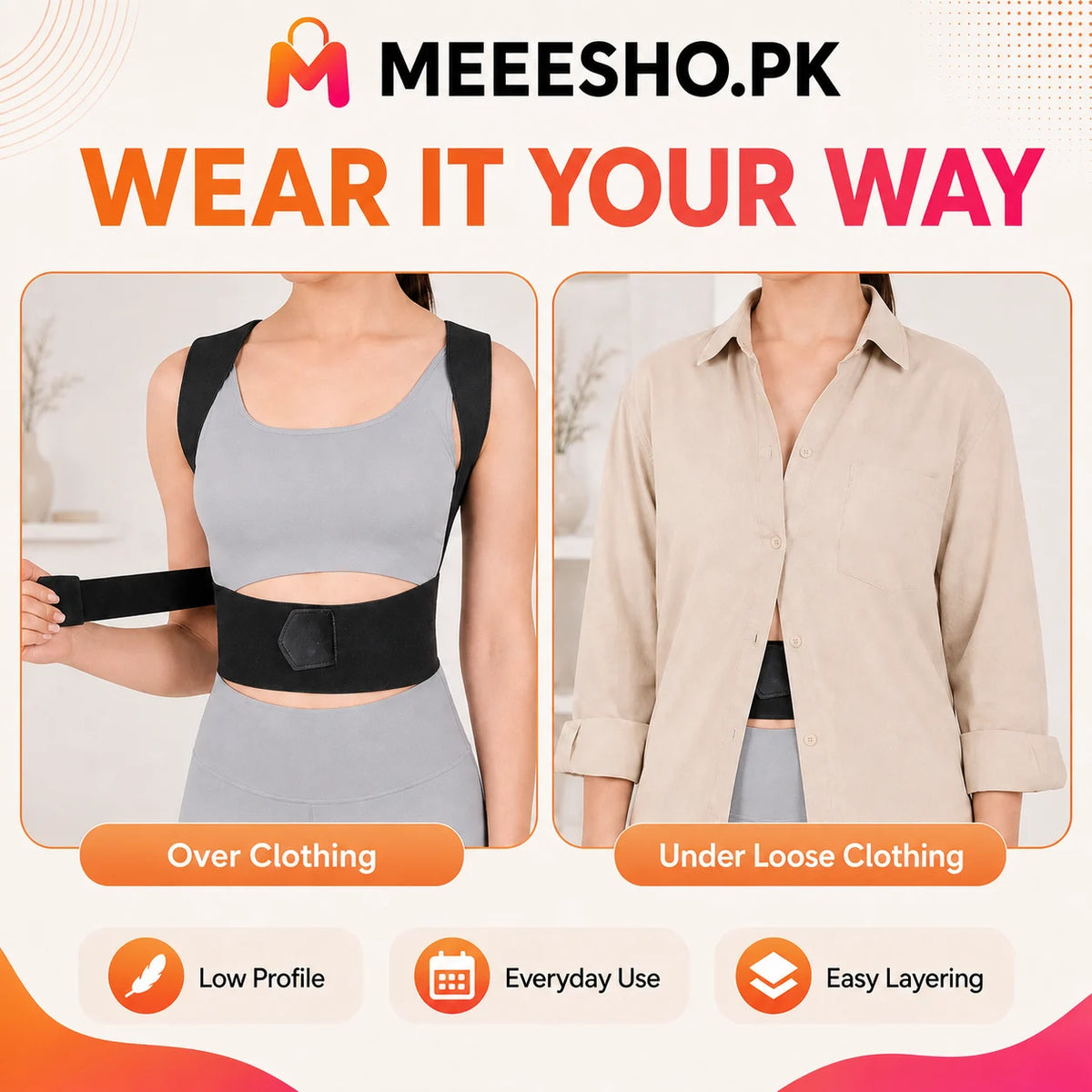 Unisex Adjustable Posture Corrector Brace for Comfortable Daily Back Support