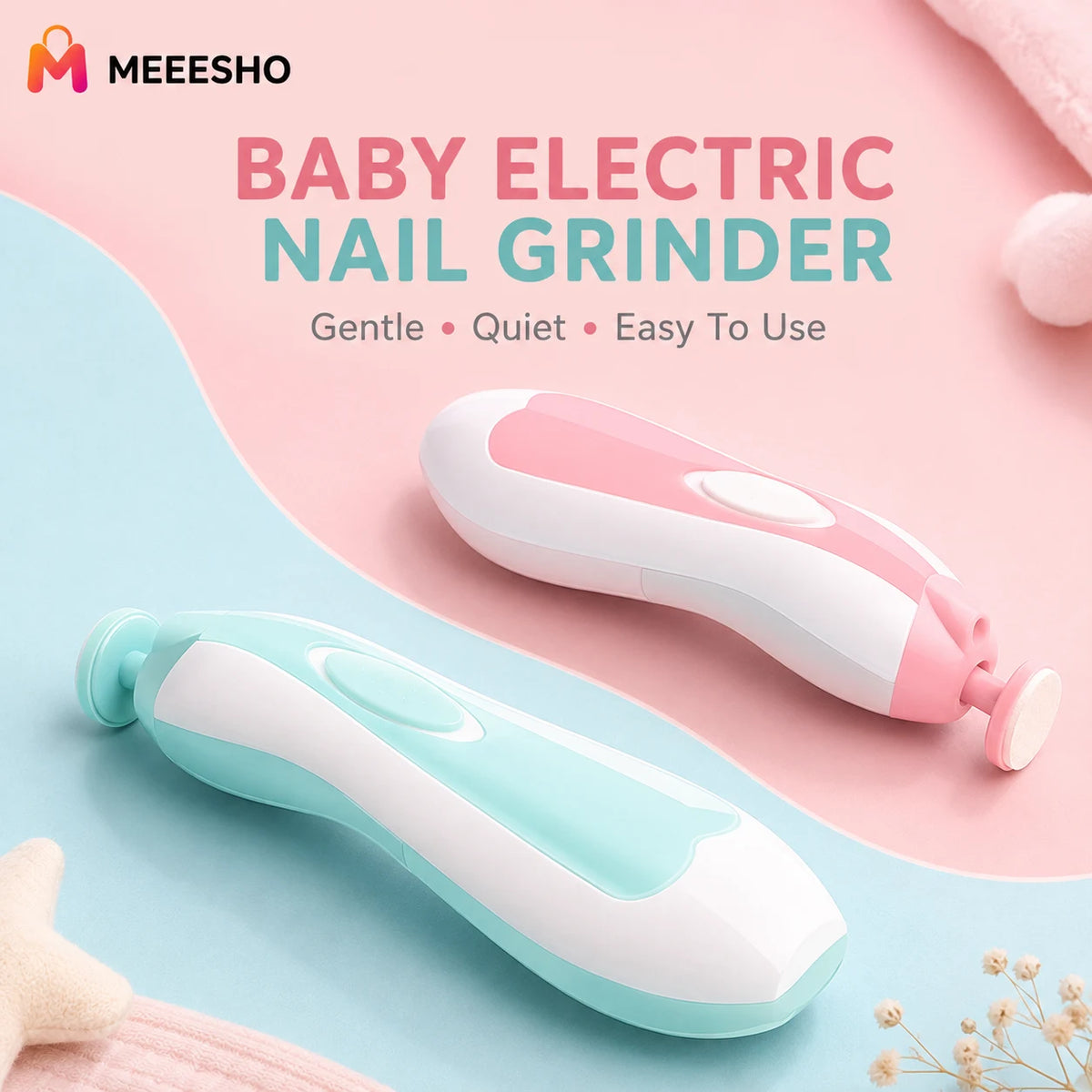 Portable Six-in-One Electric Baby Nail Grinder Manicure Trimmer Kit Set