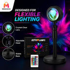 Rotatable USB Rainbow Projection Lamp Creates Dreamy Sunset Room Ambience
