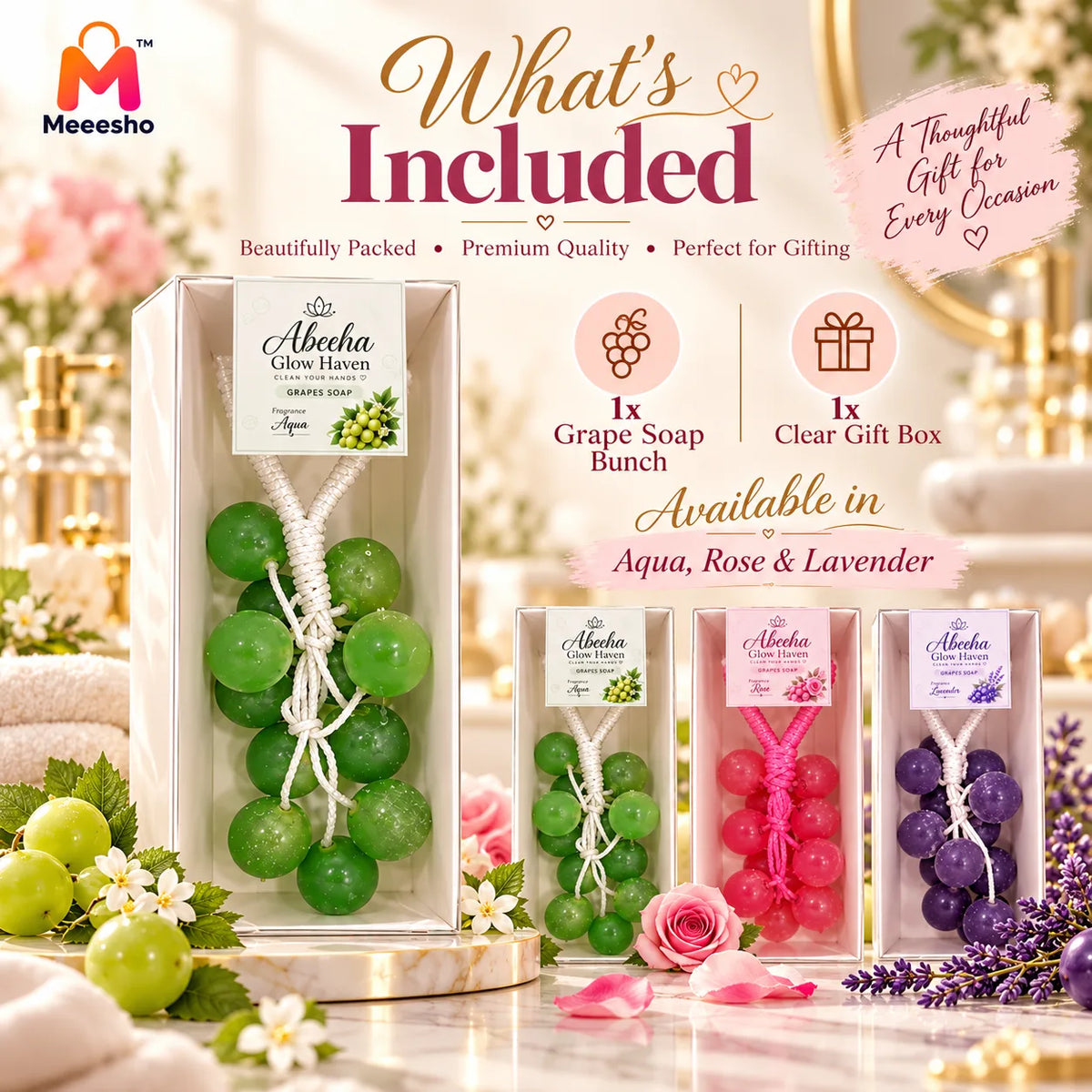 Luxury Grapes Bath Soap in Three Lovely Fragrances