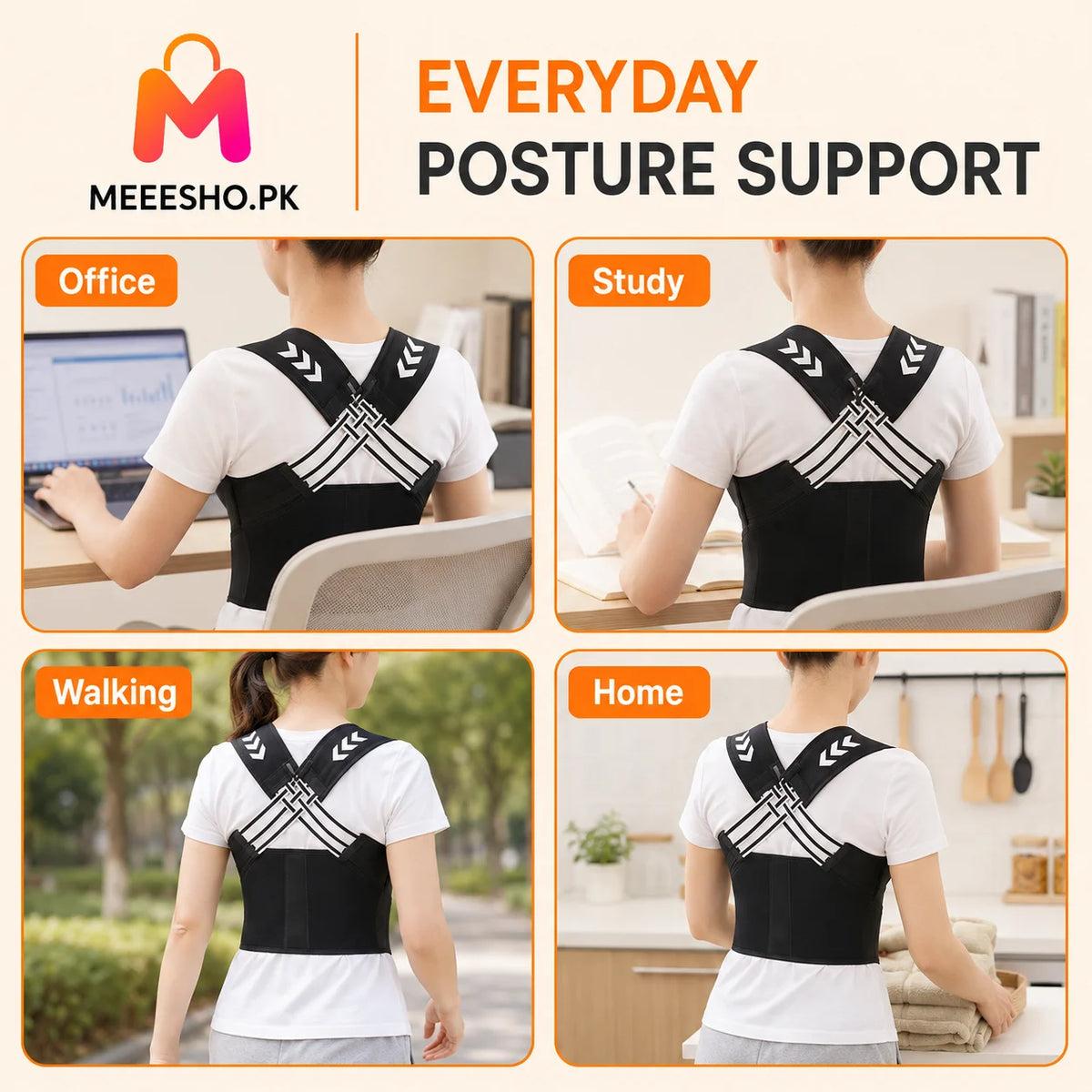 Adjustable Posture Back Brace for Men and Women Daily Support