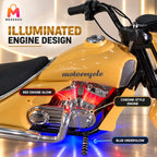 Kids Electric Cruiser Motorcycle With Headlight, Sports Meter And Lights