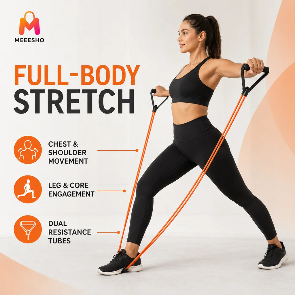Dual Tube Exerciser for Full-Body Strength and Home Fitness Training