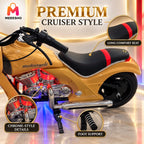 Kids Electric Cruiser Motorcycle With Headlight, Sports Meter And Lights