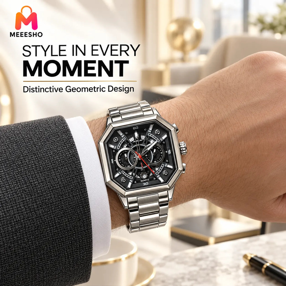 CHENXI Luxury Men’s Chronograph Watch With Luminous Stainless Steel Design