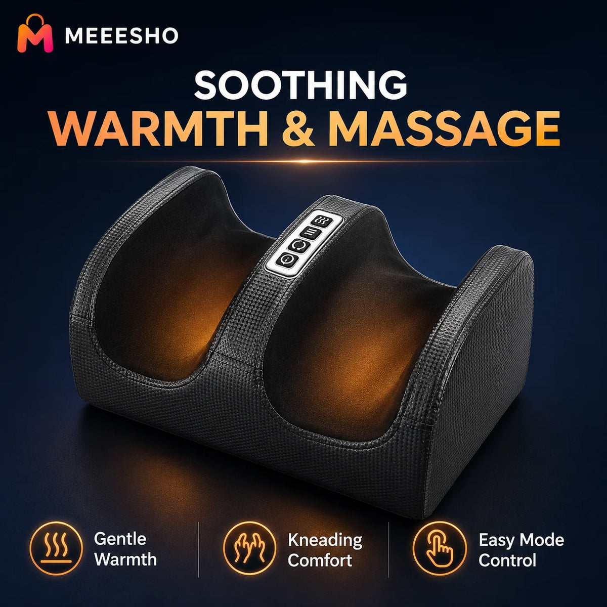 Electric Foot Massager With Heat Vibration Compression Rollers For Relaxation