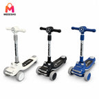 Adjustable Mannual Kids Three Wheel Kick Scooter Lean To Steer Balance Ride