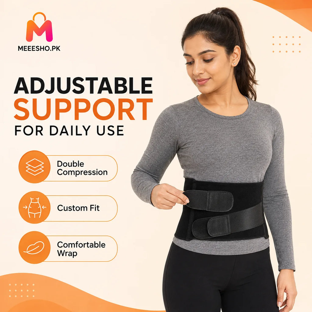 Unisex Double Pressure Waist Support Belt with Adjustable Compression Straps
