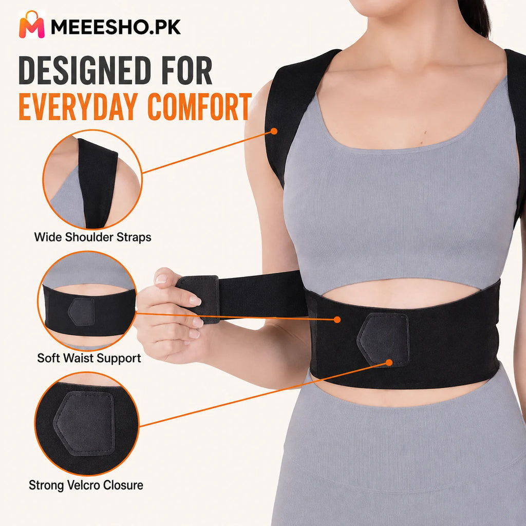 Unisex Adjustable Posture Corrector Brace for Comfortable Daily Back Support