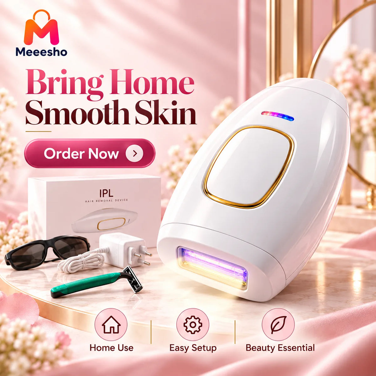 IPL Hair Removal Device Complete Kit for Smooth Skin
