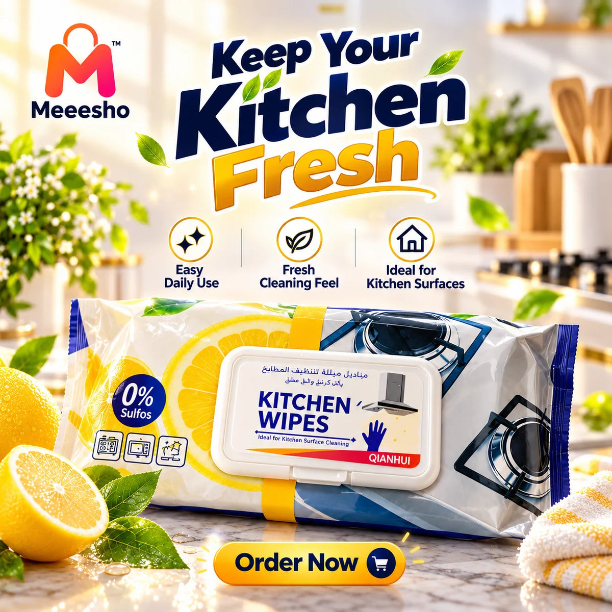 Fresh Kitchen Wipes for Easy Hygienic Daily Cleaning