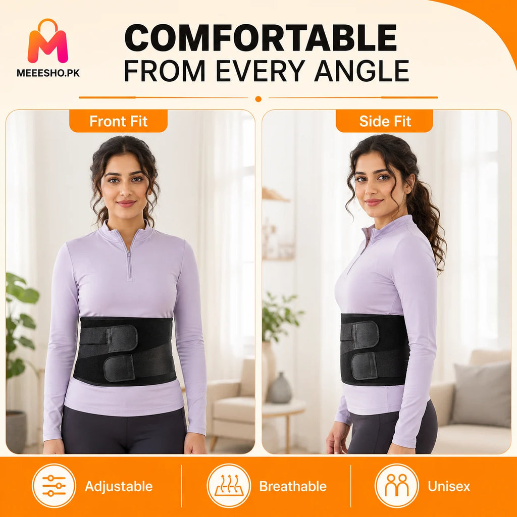 Unisex Double Pressure Waist Support Belt with Adjustable Compression Straps