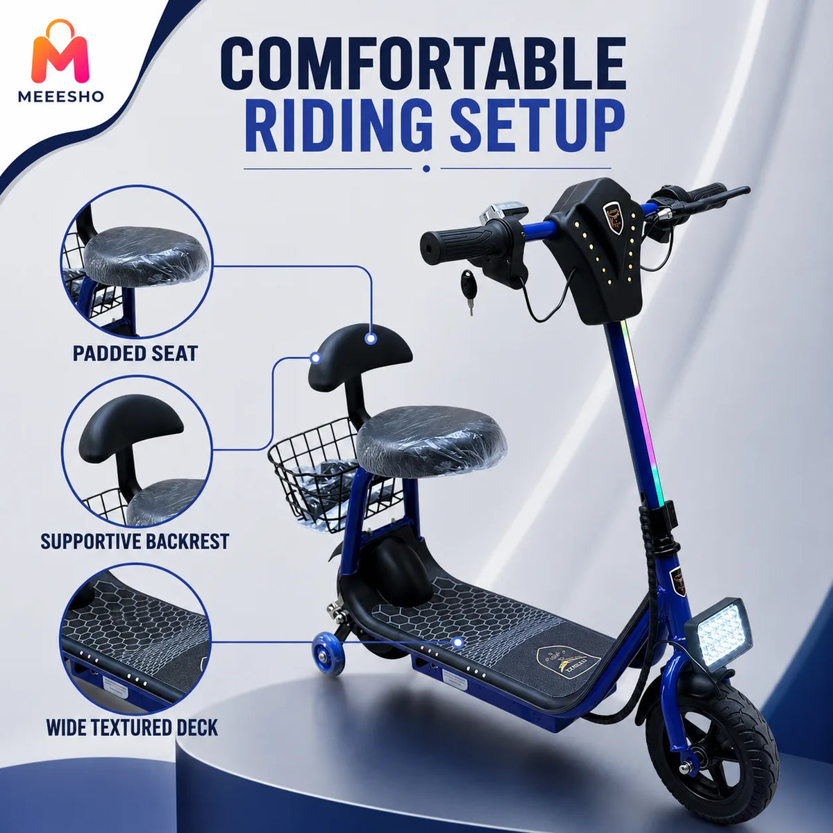 Smart Electric Bike With Bluetooth Speaker And Comfortable Seated Design