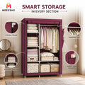 Spacious Grey Canvas Wardrobe with Sturdy Frame and Easy Assembly