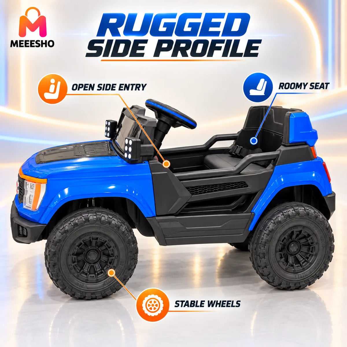 Kids Electric Ride-On Car With Steering, Seat And Rugged Wheels