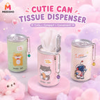 Portable Canned Wet Wipes With Cute Cartoon Chain Bell Design
