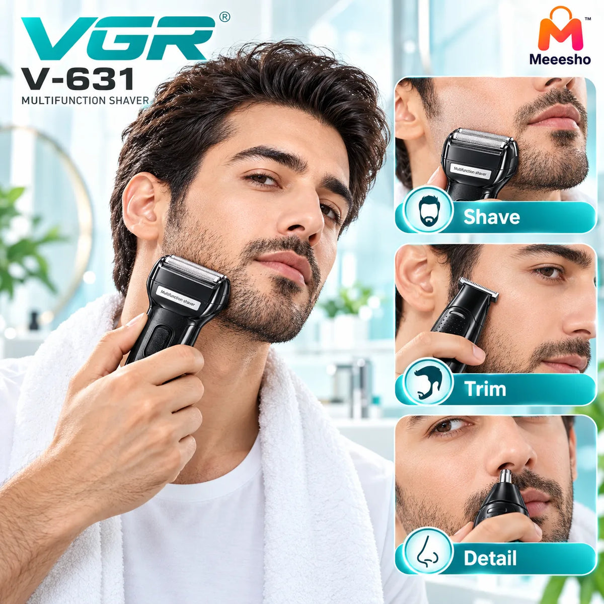 VGR V-631 3-in-1 Multifunction Grooming Kit for Men