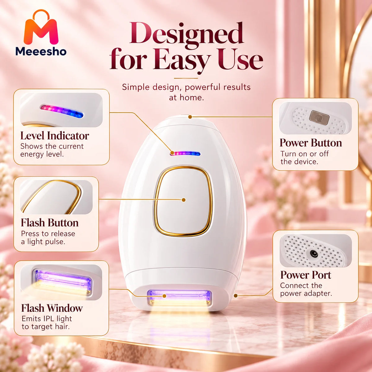 IPL Hair Removal Device Complete Kit for Smooth Skin