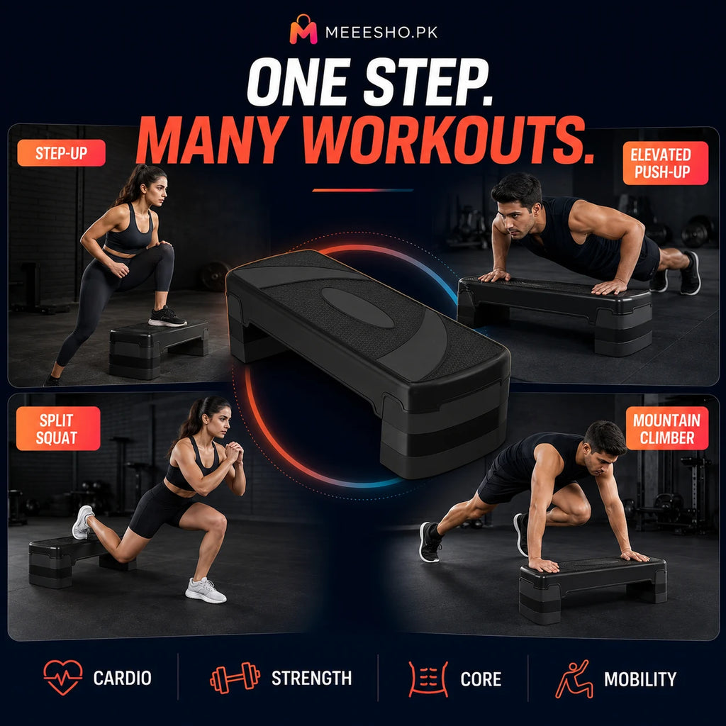 Adjustable Aerobic Step Platform for Non-Slip Full Body Fitness Training