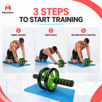 Dual Wheel Ab Roller With Non-Slip Grip for Home Workouts