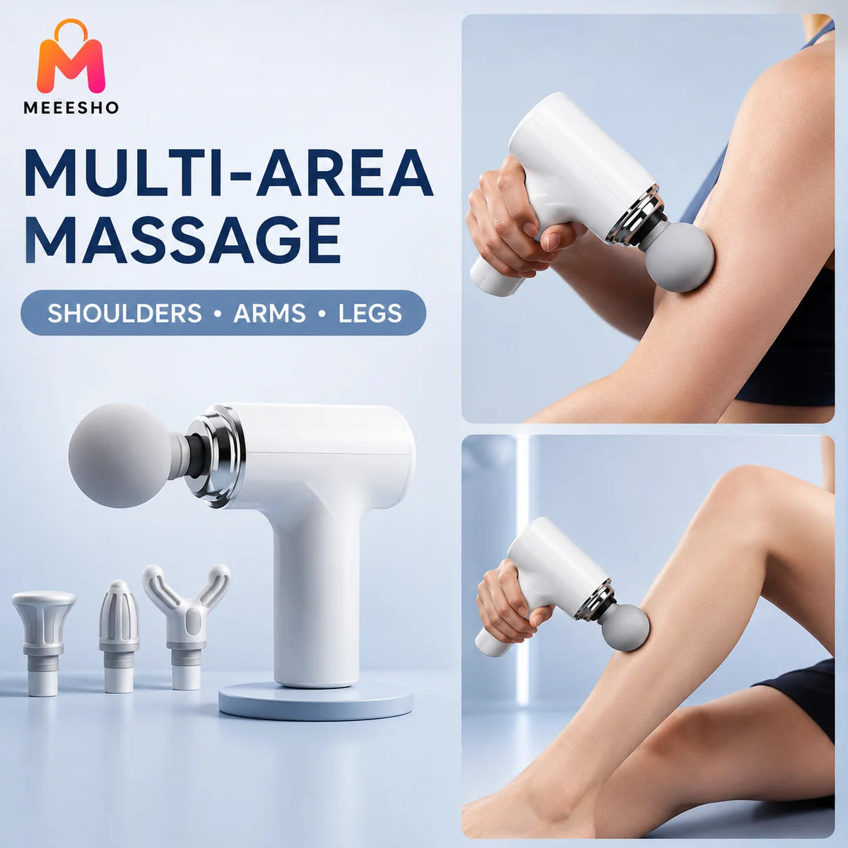 Portable Fascial Massage Gun With Four Replaceable Heads For Relaxation