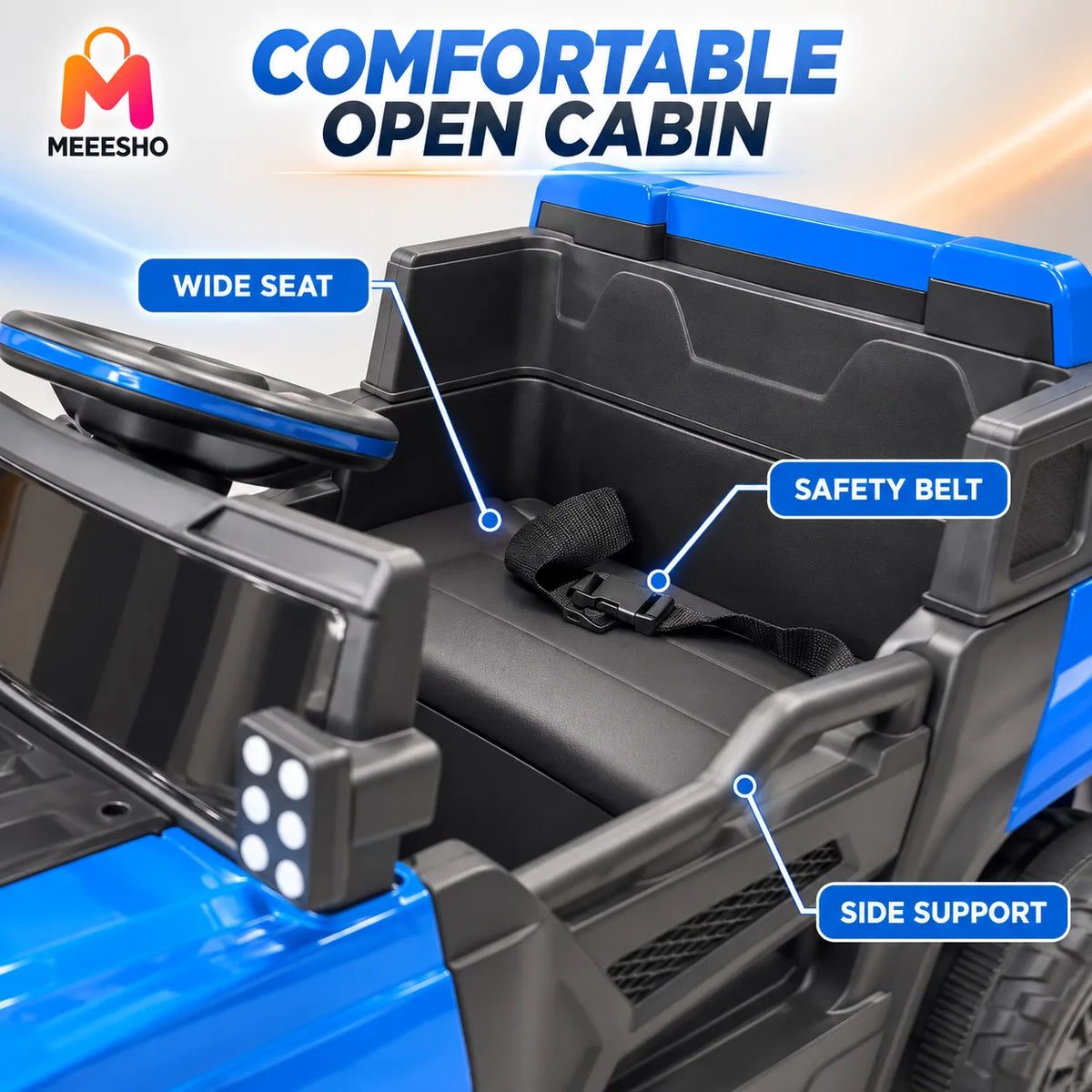 Kids Electric Ride-On Car With Steering, Seat And Rugged Wheels