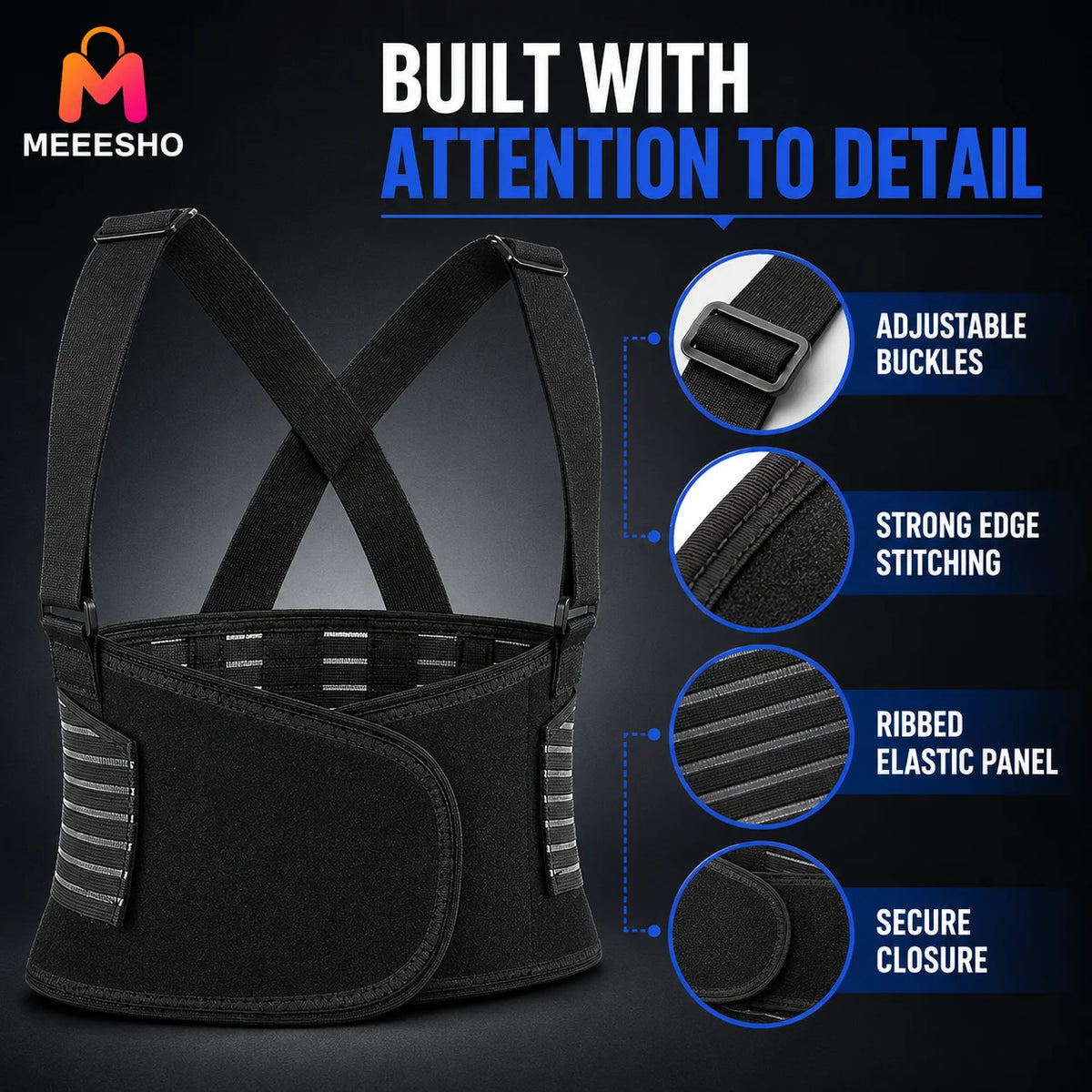 Adjustable Lumbar Back Support Belt for Work and Lifting Comfort