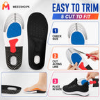 Orthopedic Arch Support Insoles With Silicone Shock Absorbing Running Cushion